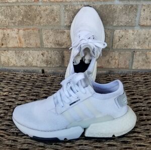 adidas POD-S3.1 WHITE Athletic Running Shoes (Womens 7) B37459 Walking Sneakers